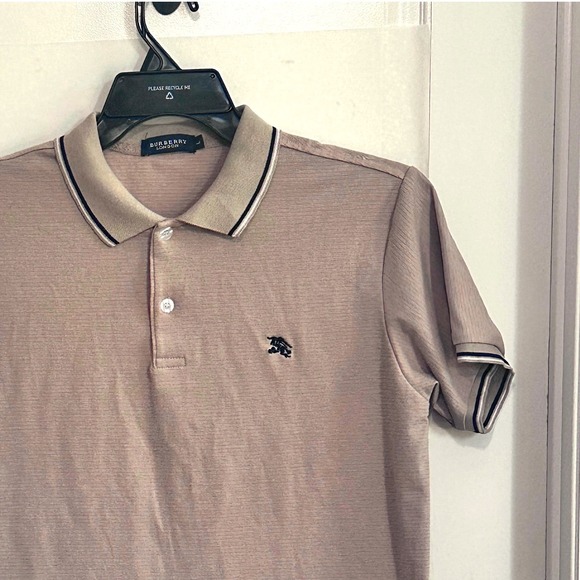 Burberry London Other - Burberry London Men's Tan Textured Polo Shirt‎ with Embroidered Horse